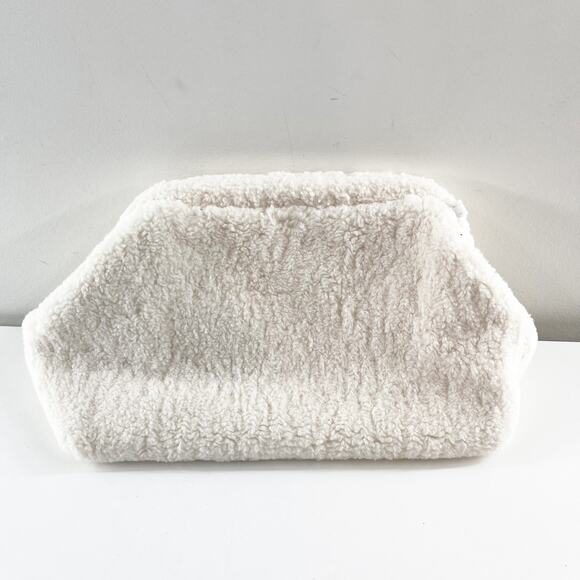 Ah Dorned Sherpa Flap Clutch Purse Wallet Ivory Cream - Picture 1 of 7
